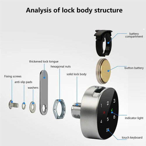 Keyless Cabinet Lock Combination Lock Code-Enabled  Cabinet Lock Sensitive Touch Safe Household Cabinet Password B 2