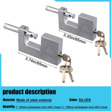 2STUKS Multifunctioneel Hangslot met Sleutel, Waterdicht Antiroest Anti-Diefstal Slot Pry Deurslot met 3 Sleutels