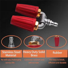 360 Rotating Turbo Nozzle for Pressure Washer with 1/4In Quick Connect,2.5 Orifice Twin Turbo Washer with 7 Nozzle Tips