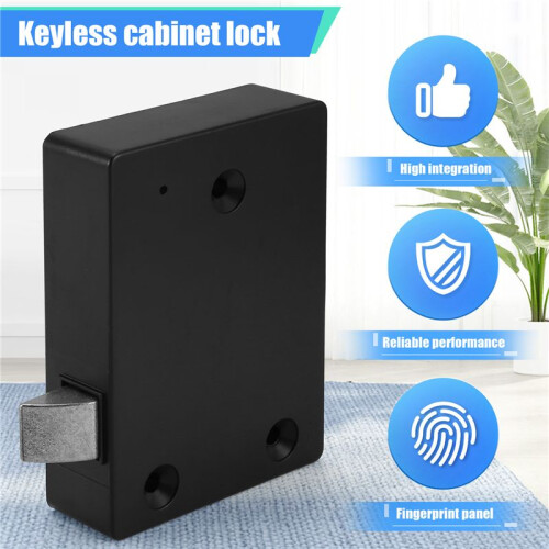 Biometric Fingerprint Lock Black Keyless Cabinet Lock  Drawer Locks(Equipped with A Control App) 2