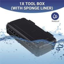 Black Hard Shell ABS Carrying Toolbox Shockproof Portable Toolbox Secure Tools Safety Instrument Tool Storage Case