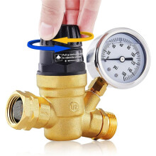 Valvola di Regolazione Della Pressione 'Acqua per , Riduttore di Pressione 'Acqua Regolabile con Manometro e Filtro Dello Schermo di