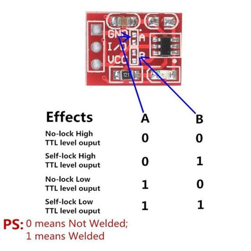 100Pcs Ttp223 Touch Button Modular Self-Locking Jog Capacitive  Single-Channel Transformation 2