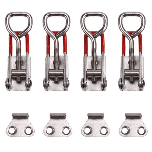 4PCS Adjustable Toolbox Case Metal Toggle  Catch Clasp Quick Release Clamp Anti-Slip Push Pull Toggle Clamp Tools