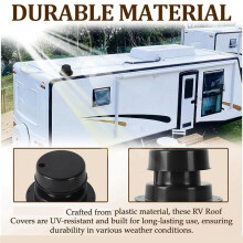 2Pack RV Dakventilatie Cover Kits en Schroeven Ventilatiekap voor RV Trailer Dak Ventilatie Cover Vervanging RV Loodgieter Ventilatie Caps Zwart