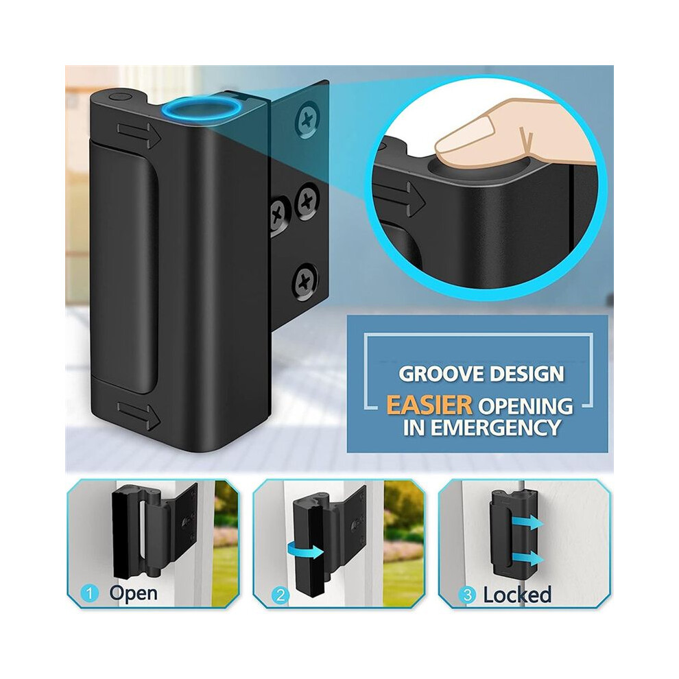 Home Security Door Lock Home Reinforcement Door Lock Device Lock Childproof Door Reinforcement Lock Silver Exogio