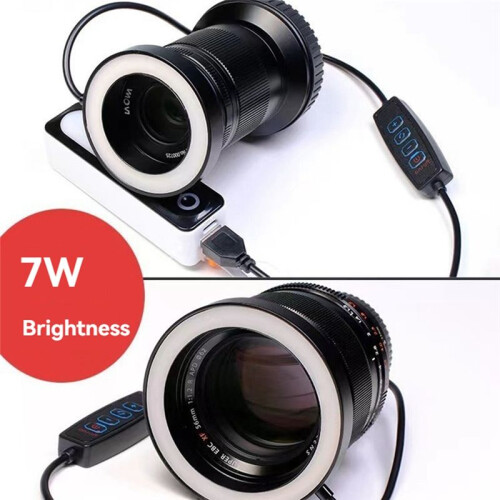 LED Macro Ring Light 7W 49mm Dimmable Fill Light for     Cameras Universal Macro Photography Tools