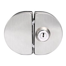 For 1/2 Inch Glass, 10mm to 12mm, Stainless Steel Double Bolt Rotary Sliding Access Control Office Glass Door Lock