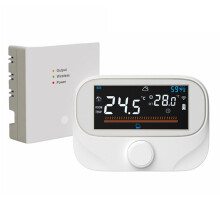 Tuya WiFi Home Wireless Thermostat RF Battery Gas Boiler Water Heating Digital Temperature Controller White