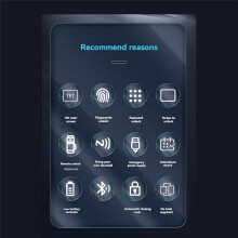 Doppelglastürschloss Lock APP Biometrisches Lesegerät Fingerabdruck-Passwortschloss Glastürschlösser für Bürotüren