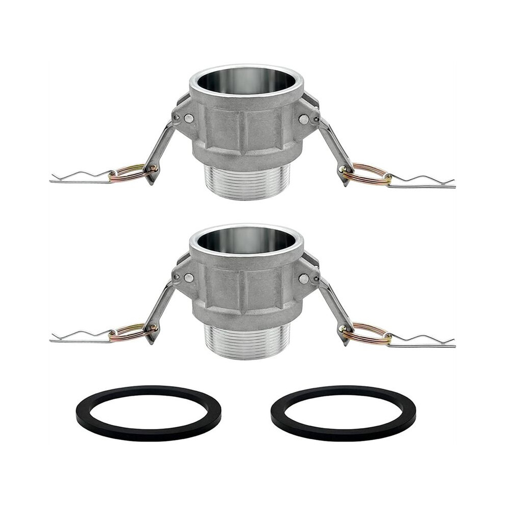 2Pcs Type B Global Type B Cam And Hose Fitting,2Inch Plug X 2Inch Npt Male With 2 Pcs 2In Camlock Gasket Fitting 6032404831922