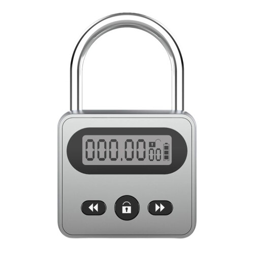 Timer Padlock LCD Display Backlight 999 Hours Max Timing Super Long Standby Anti-Addiction Electronic Backpack Lock B