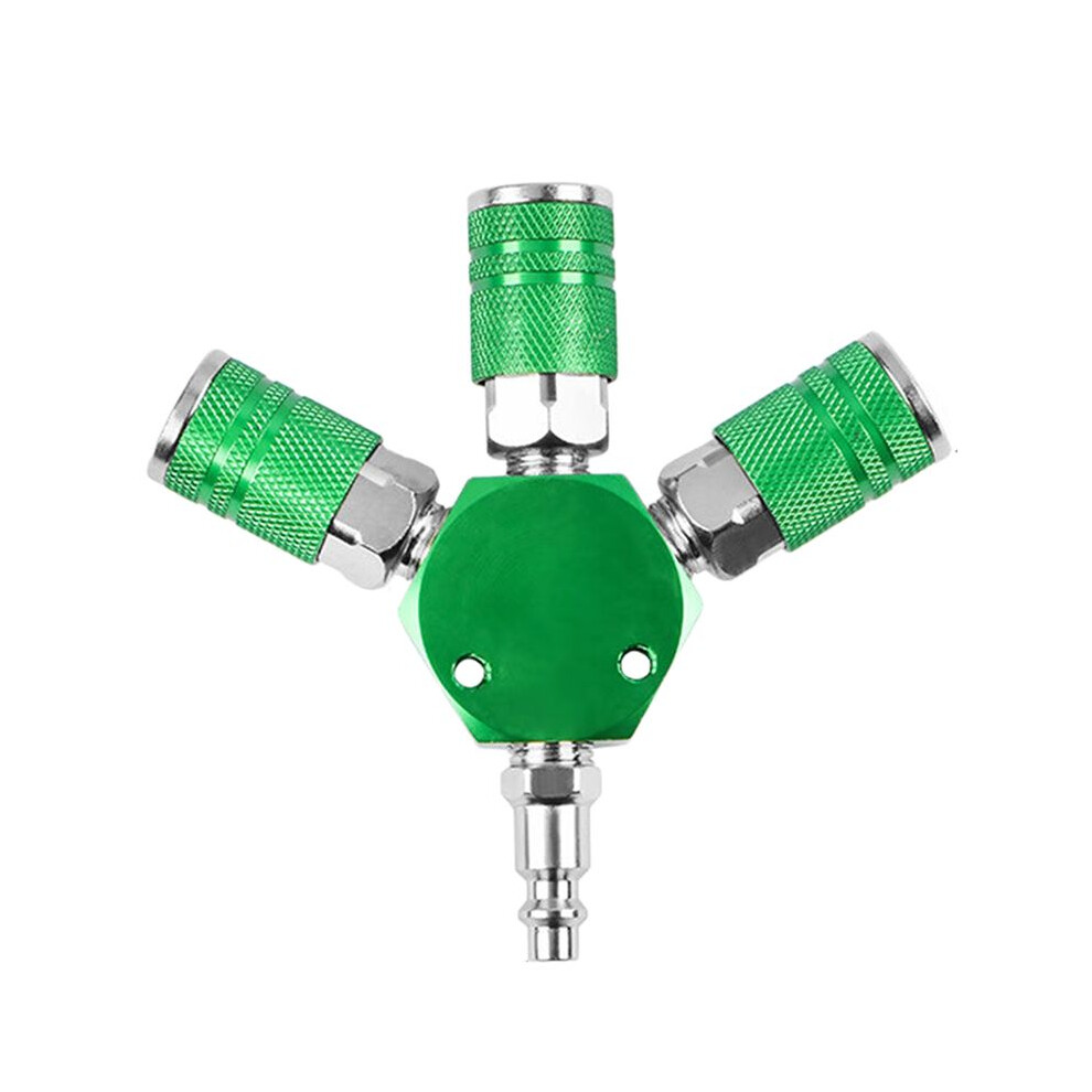 Hex Style 3-Way Air Manifold With 3 Pieces Steel Industrial Coupler And Plug, Air Compressor Manifold Hose A 4711415787757