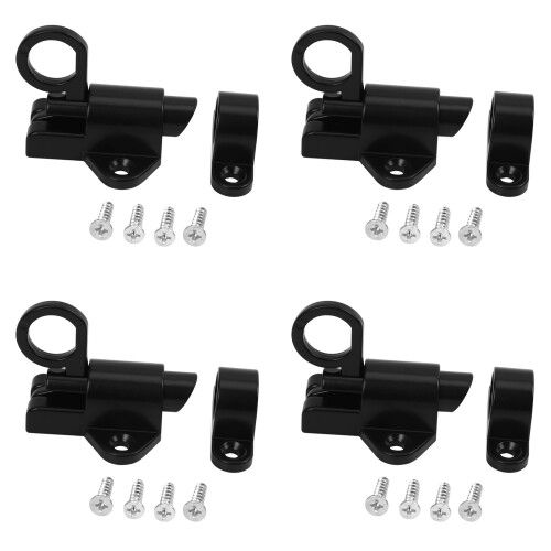 4X Aluminum Alloy Security Automatic Window Gate Lock Spring Bounce Door Bolt , Black