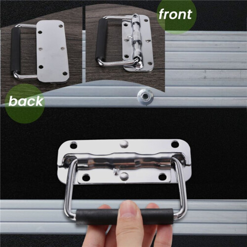 2Pcs 304 Stainless Steel Spring Handle Prop Box Tool Aluminum Box Handle Activity Handle Folding Industrial Handle 2