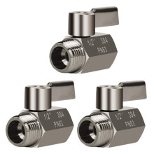 3X 304 Stainless Steel Valve(1/2 Inch Female x Male) NPT Thread, Water Flow Regulator Control Valve