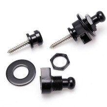 2PCS Strap Lock Security Lock End Button Guitar Straps Belt Buckle with 4PCS Guitar Pedals Footswitch Topper