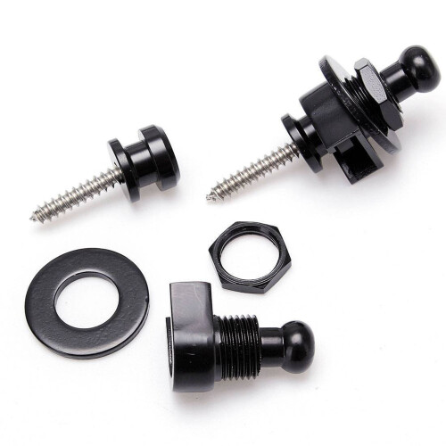 2PCS Strap Lock Security Lock End Button Guitar Straps Belt Buckle with 4PCS Guitar Pedals Footswitch Topper
