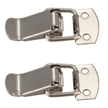 2X Tono Argento Metallo Toggle Draw Fermo Fermo Loop Diritto 1.6 pollice
