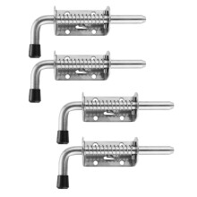 4Pcs 5 Inch Stainless Steel Spring Loaded Pin Bolt 2mm Thickened Door Lock Brushed