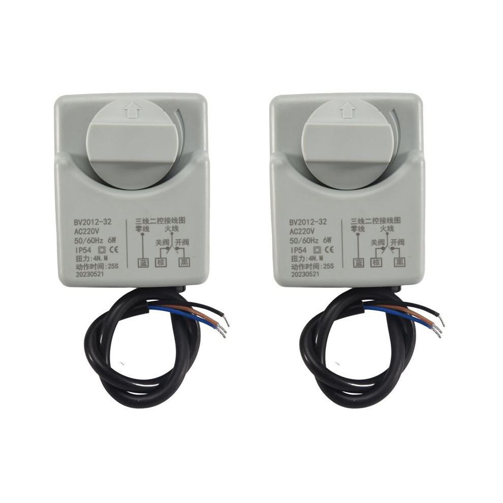 2X Ac220v Dn15 2 Way 3 Wires Motorized Valve Electric Actuator With Manual 6032401351539