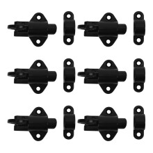 6X Aluminum Alloy Security Automatic Window Gate Lock Spring Bounce Door Bolt , Black