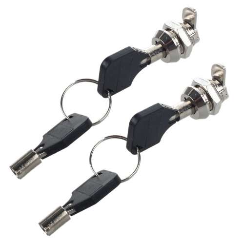 2pcs 12mm Threaded Keyed Quarter Turn Cam Lock for Drawer Box Locker