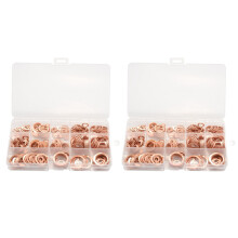 560Pcs Sortierte Kupferscheiben-Dichtungs-Satz-Flacher Ring-Dichtungs-Zusammenstellungs-Installationssatz M5-M20