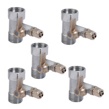 5X RO Feed Water Adapter 1/2 inch to 1/4 inch  Valve Faucet Tap Feed Reverse Osmosis Silver