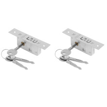 2X Invisible/Door Lock, Sliding Door Hook Lock, Alloy Lock Body, Frame Glass Door, Sturdy, Durable, Door Hardware