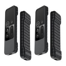 2X Silicone Proof Durable Soft Cover Waterproof Protective Case Rectangle Sleeve for  TV 4K Remote Control Black
