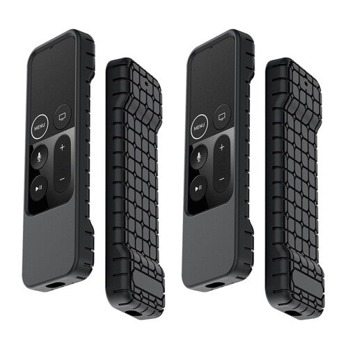 2X Silicone Proof Durable Soft Cover Waterproof Protective Case Rectangle Sleeve for  TV 4K Remote Control Black
