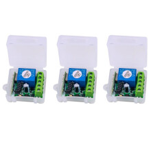 3X 12V 1CH RF Relay Receiver 433MHz Universal Wireless Remote Control 433 MHz Transmitter Button Module Kit