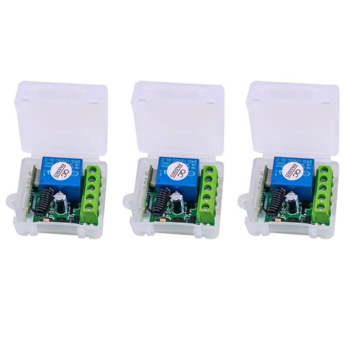 3X  12V 1CH RF Relay Receiver 433MHz Universal Wireless Remote Control  433 MHz Transmitter Button Module Kit