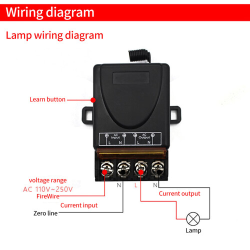 6x AC 220V 30A 1CH 433MHz Wireless Remote Control  RF Relay Receiver + /Off Transmitter 2