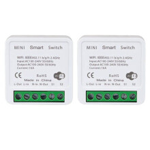 2 STKS WiFi Lichtschakelaar, APP Afstandsbediening, Spraakbediening, DIY-Modus, Timerfunctie, LAN-Bediening, 2-Weg 16A