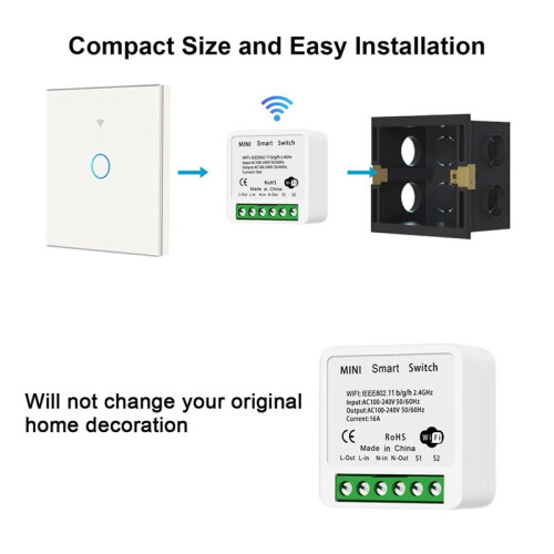 2PCS WiFi   Light , APP Remote Control, Voice Control, DIY Mode, Timer Function, LAN Control, 2 Way 16A 2