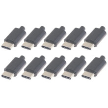 10 Sztuk Typ C Usb3.1 3A Szybkie łAdowanie ZłąCza USB MęSki Jack Wtyczka Tylna Zaciski Elektryczne Spawanie DIY Kabel do Transmisji Danych Czarny