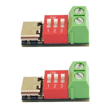 2PCS Type-C PD QC Trigger 5V-20V Adjustable Voltage Power Module Dial Adjustment Voltage Fast Charging Decoy Module