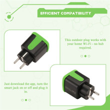 Outdoor Plug, 16A WiFi Remote Control Socket with Power Monitor Function,For Tuya Life Alexa EU Plug