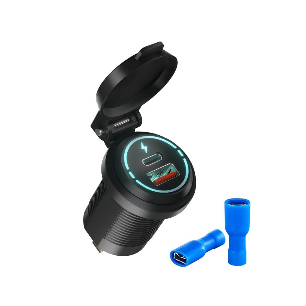Pd+Usb Charger Socket Waterproof Marine Qc3.0 Usb Power Outlet For Marine, Boat, Motorcycle, Truck, Cart 6031244189699