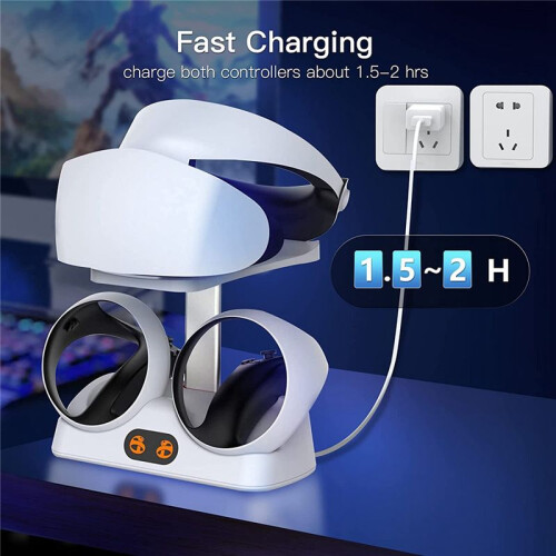 Ladestation für PSVR2-Controller mit Headset-Halter, Virtual-Reality-Ladestation für PSVR2-Headset-Display 2