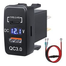 Gniazdko USB 12V-24V PodwóJne Szybkie łAdowanie 3.0 i PD USB C Port ŁAdowarka Gniazdo Zasilacz do Samochodu ŁóDź Marine CiężAróWka-A