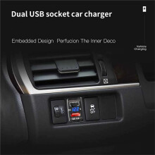 12V-24V USB Outlet Dual Quick Charge 3.0 & PD USB C Port Charger Socket Power Adapter for Car Boat Marine Truck-B