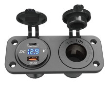 12 V USB Typu C i QC3.0 Samochodowy Port USB Gniazdko łAdowarki Port łAdowania do Samochodu Marine Boat Gniazdo Samochodowe USB