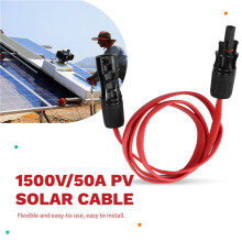 2 Unidades de Cabo de Extensão Solar com Conector de 1 M 4 mm² 1500 V/50 A Cabo Solar Fotovoltaico Fio Fotovoltaico Cabos Solares Planos Flexíveis