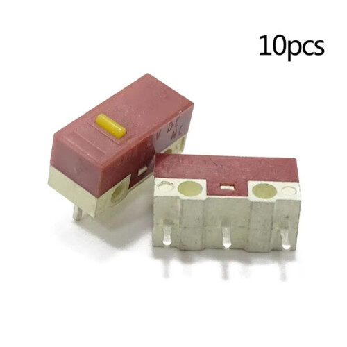 10Pcs for HUANO Mouse Micro- 3Pins 20M Clicks Mice Micro-Mute Button Microswitch Set Yellow Dot 2
