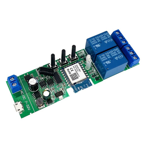 Tuya  WiFi  Relay Module 2 CH AC/ 7-32V RF/APP Telecomando Wireless  Home per Alexa  Home 1