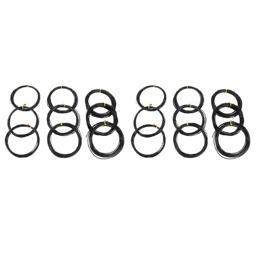 18 Rolls Bonsai Wires Anodized Aluminum Bonsai Training Wire With 3 Sizes (1.0 Mm,1.5 Mm,2.0 Mm),Total 147 Feet (Black) 4711039582943