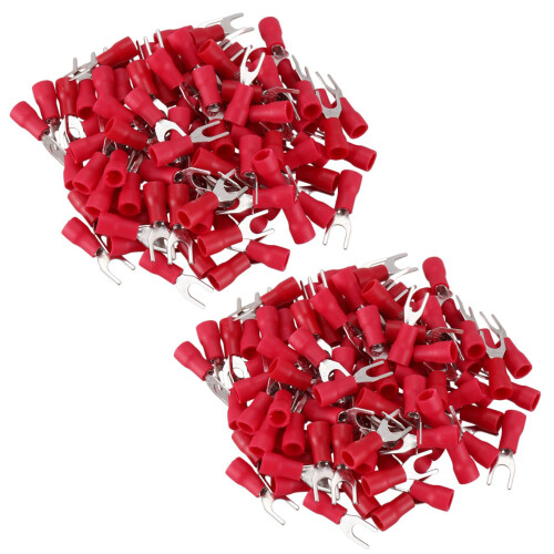 300 Pcs Fourche 4mm AWG 22-16 Cable de Borne Pre Isole